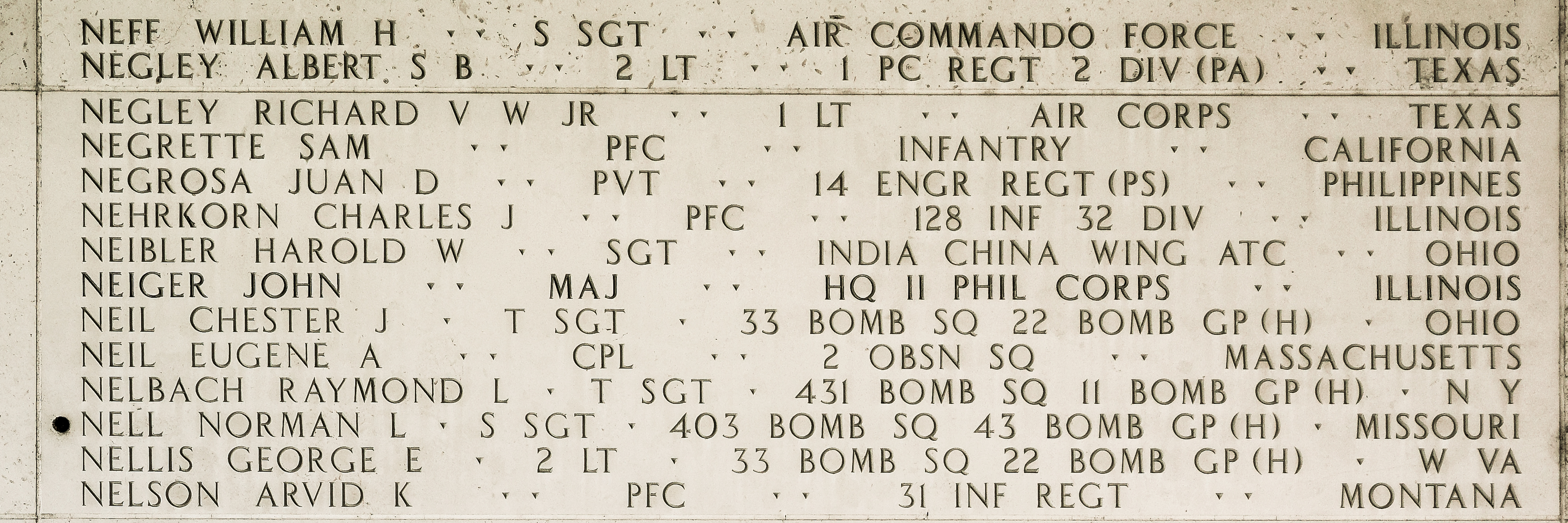 George E. Nellis, Second Lieutenant